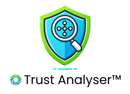 Shows a magnifying glass focussing on the elements of Trust