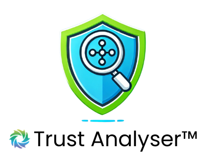 Show a magnifying glass focussing on the elements of Trust
